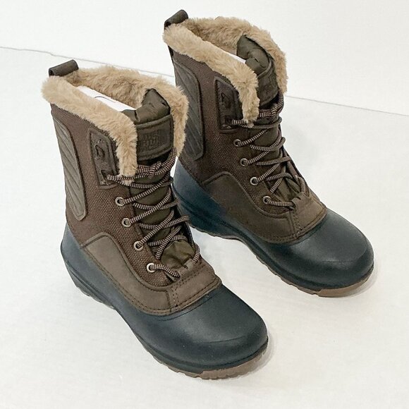 The North Face NWB Sz 6 Brown Shellista IV Waterproof Leather Mid Boots - Picture 7 of 14